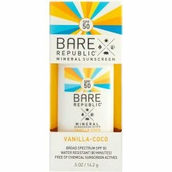 Bare Republic Mineral SPF 50 Vanilla And Coconut Sunscreen Stick 0.05 Oz.