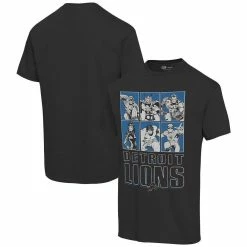 Junk Food Unisex Black Detroit Lions Disney Marvel Avengers Line-Up T-Shirt