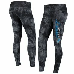 Concepts Sport Women's Black Detroit Lions Burst Tie Dye Leggings