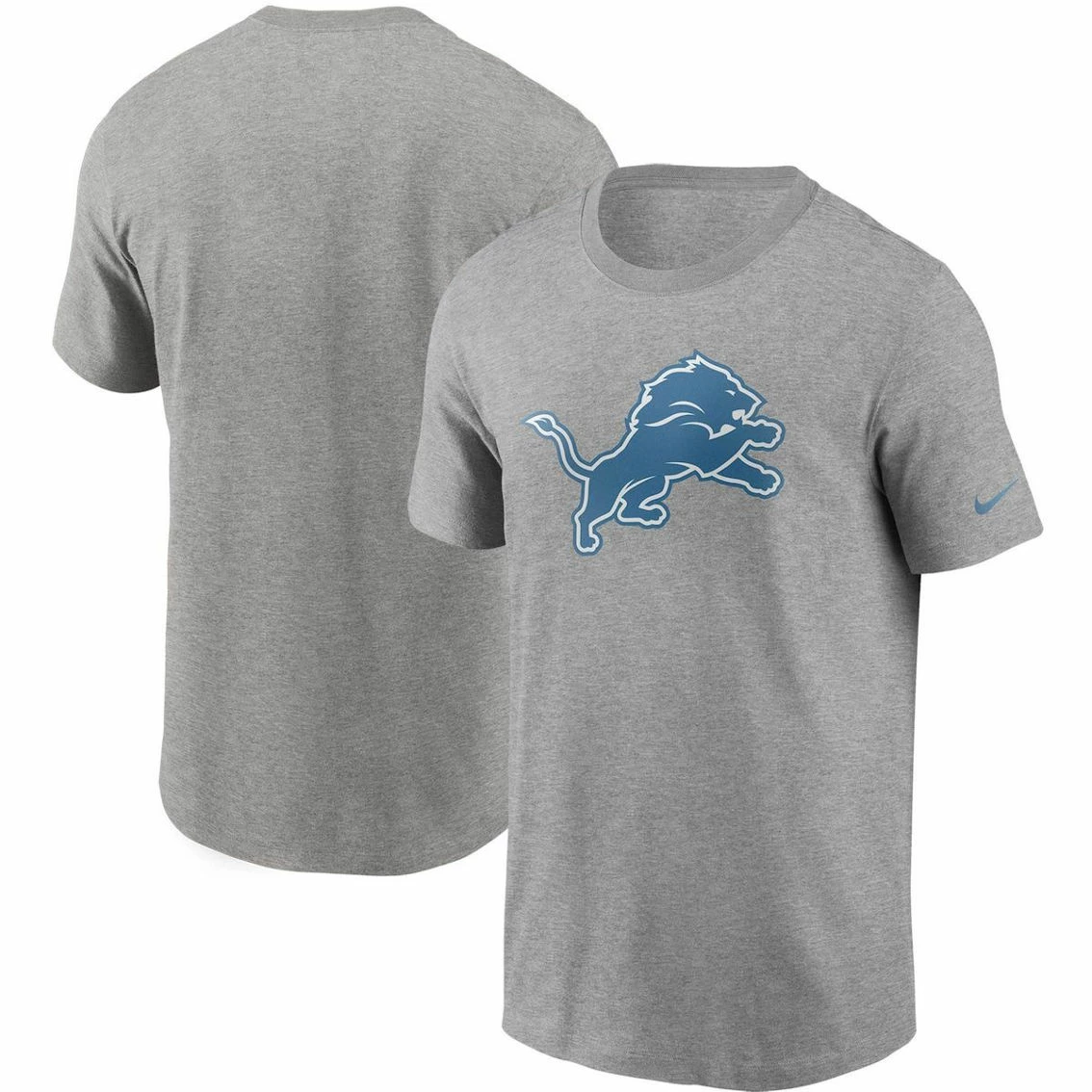 Nike Men's Heathered Gray Detroit Lions Primary Logo T-Shirt