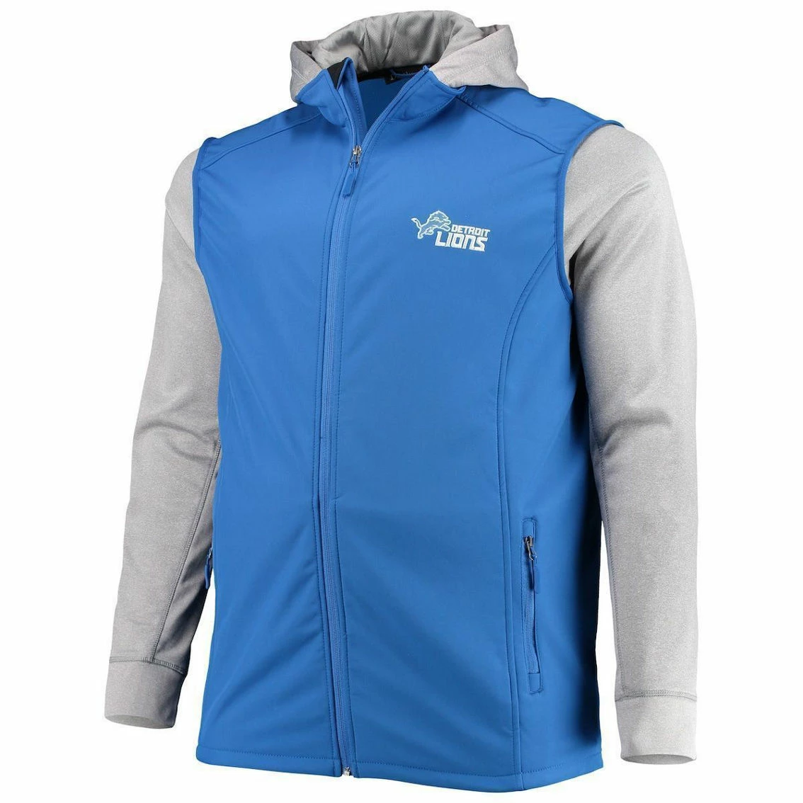Dunbrooke Men's Blue/Gray Detroit Lions Big & Tall Alpha Full-Zip Hoodie Jacket - Image 3