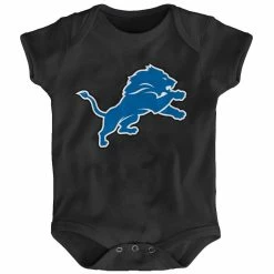 Outerstuff Newborn Black Detroit Lions Team Logo Bodysuit
