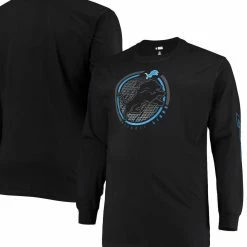 Fanatics Branded Men's Black Detroit Lions Big & Tall Color Pop Long Sleeve T-Shirt
