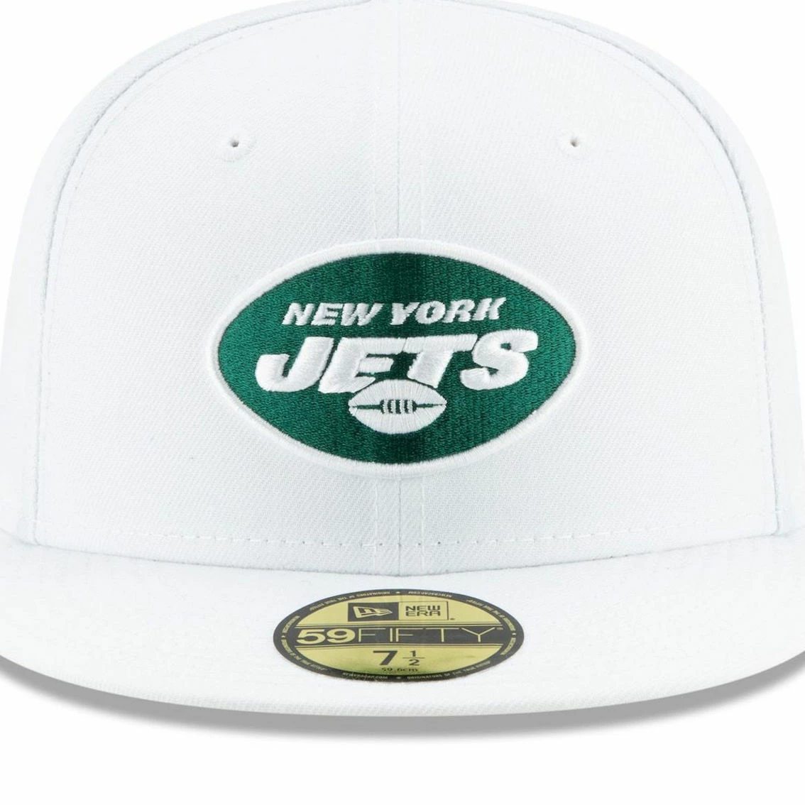 New Era Men's White New York Jets Omaha 59FIFTY Fitted Hat - Image 3