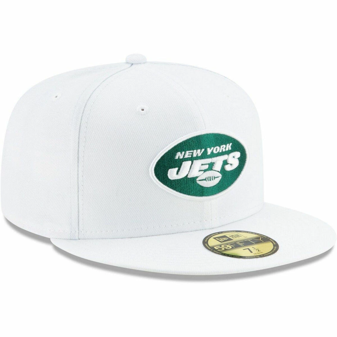 New Era Men's White New York Jets Omaha 59FIFTY Fitted Hat - Image 4