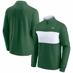 Fanatics Branded Men's Green/White New York Jets Block Party Quarter-Zip Jacket