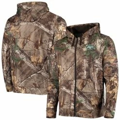 Dunbrooke Men's Realtree Camo New York Jets Trophy Tech Fleece Full-Zip Hoodie