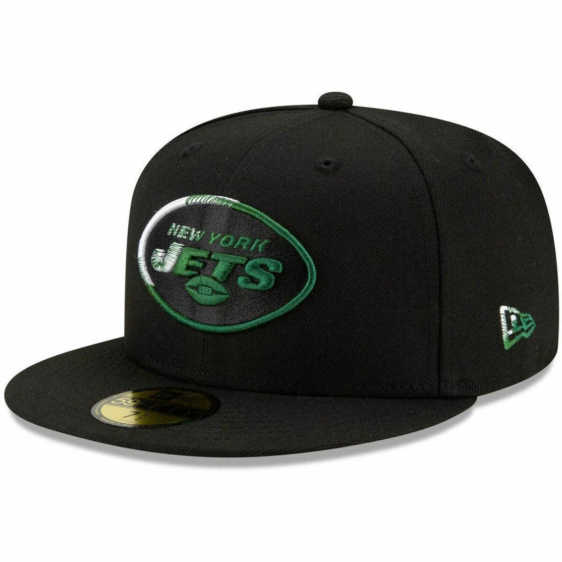 New Era Men's Black New York Jets Logo Color Dim 59FIFTY Fitted Hat - Image 2