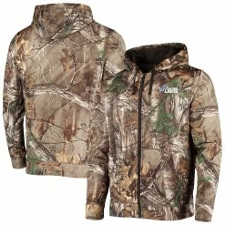 Dunbrooke Men's Realtree Camo Detroit Lions Trophy Tech Fleece Full-Zip Hoodie