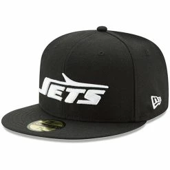 New Era Men's Black New York Jets Classic Logo Omaha 59FIFTY Fitted Hat