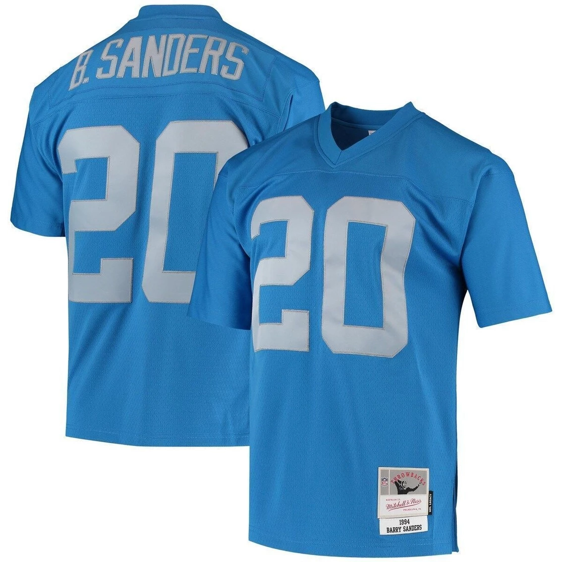 Mitchell & Ness Men's Barry Sanders Blue Detroit Lions 1994 Legacy Replica Jersey - Image 2