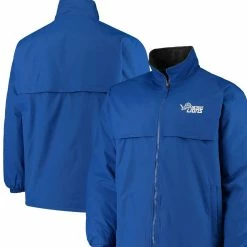 Dunbrooke Men's Blue Detroit Lions Triumph Fleece Full-Zip Jacket