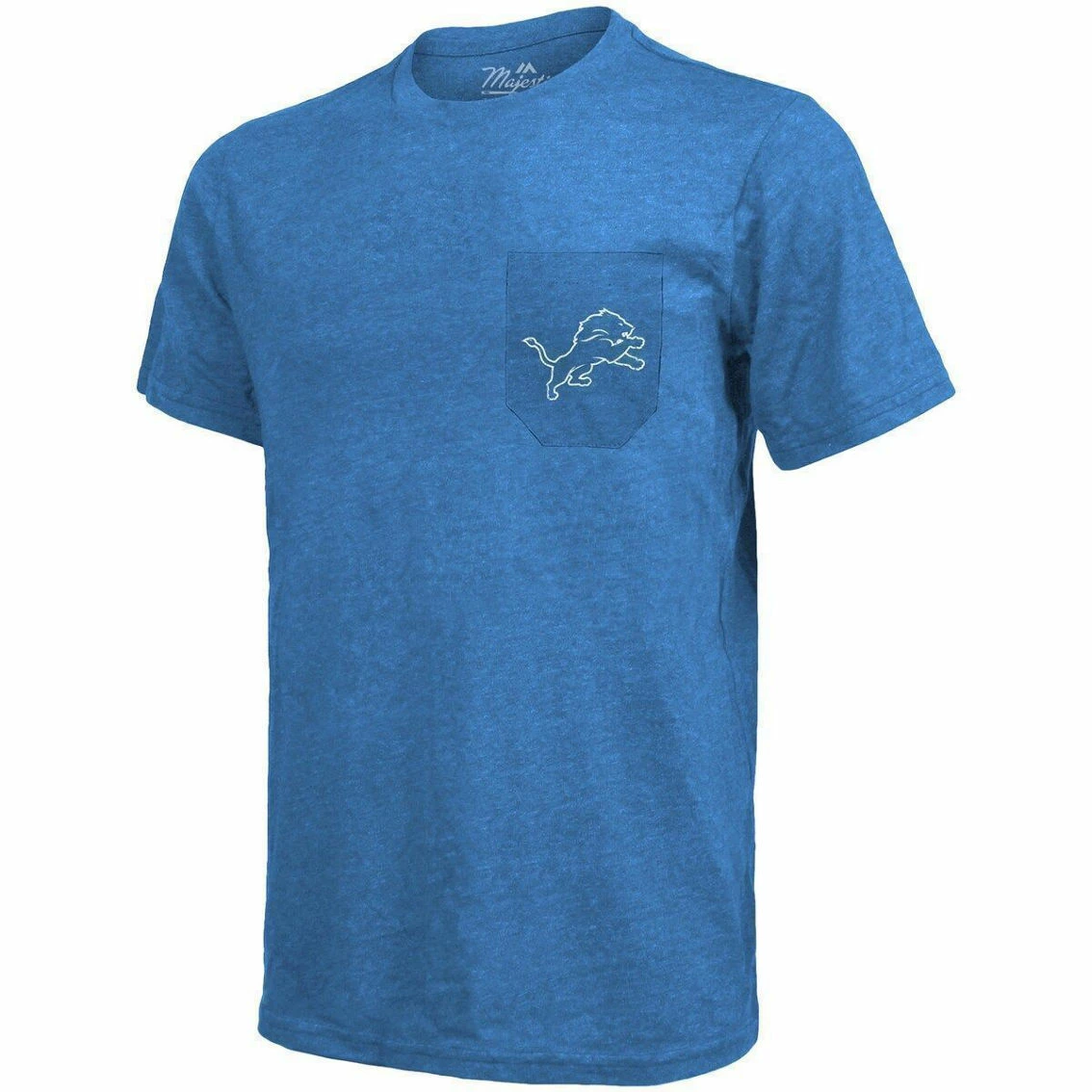 Majestic Threads Detroit Lions Threads Tri-Blend Pocket T-Shirt - Blue - Image 3