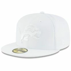 New Era Men's Detroit Lions White On White 59FIFTY Fitted Hat