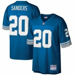 Mitchell & Ness Men's Barry Sanders Blue Detroit Lions Big & Tall 1996 Retired Player Replica Jersey