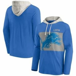 Fanatics Branded Men's Blue Detroit Lions Long Sleeve Hoodie T-Shirt