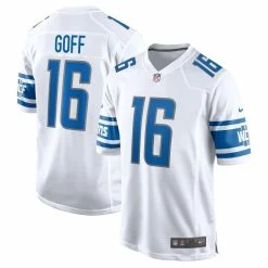 Nike Men's Jared Goff White Detroit Lions Team Game Jersey