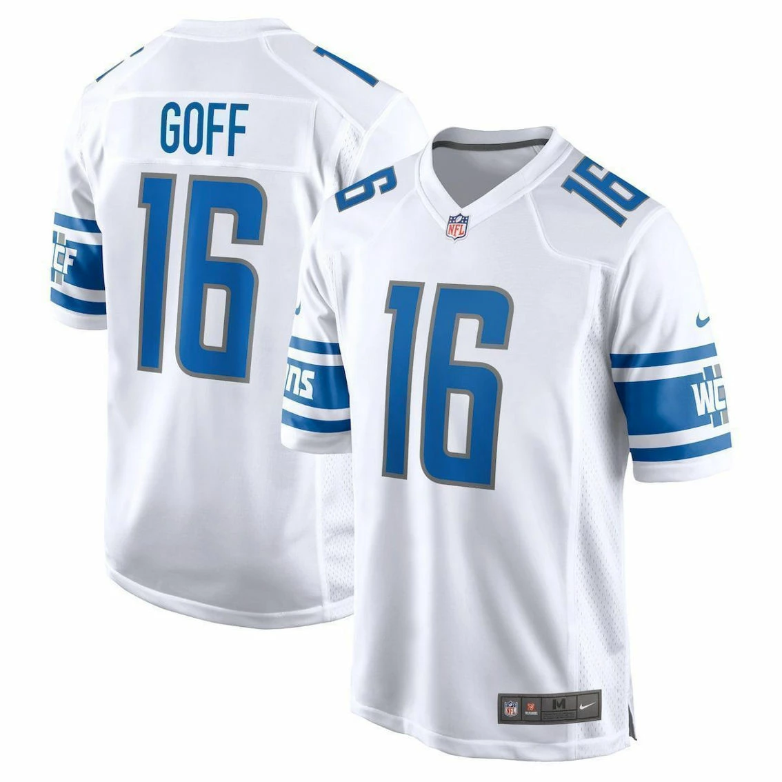 Nike Men's Jared Goff White Detroit Lions Team Game Jersey - Image 2
