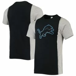 Refried Apparel Men's Black/Heathered Gray Detroit Lions Sustainable Split T-Shirt