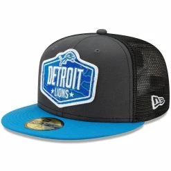 New Era Men's Graphite/Blue Detroit Lions 2021 NFL Draft On-Stage 59FIFTY Fitted Hat