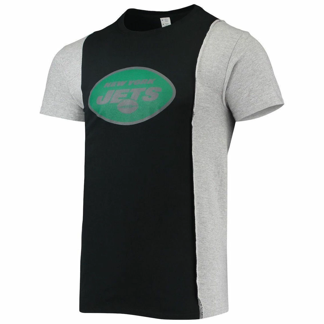 Refried Apparel Men's Black/Heathered Gray New York Jets Sustainable Split T-Shirt - Image 3
