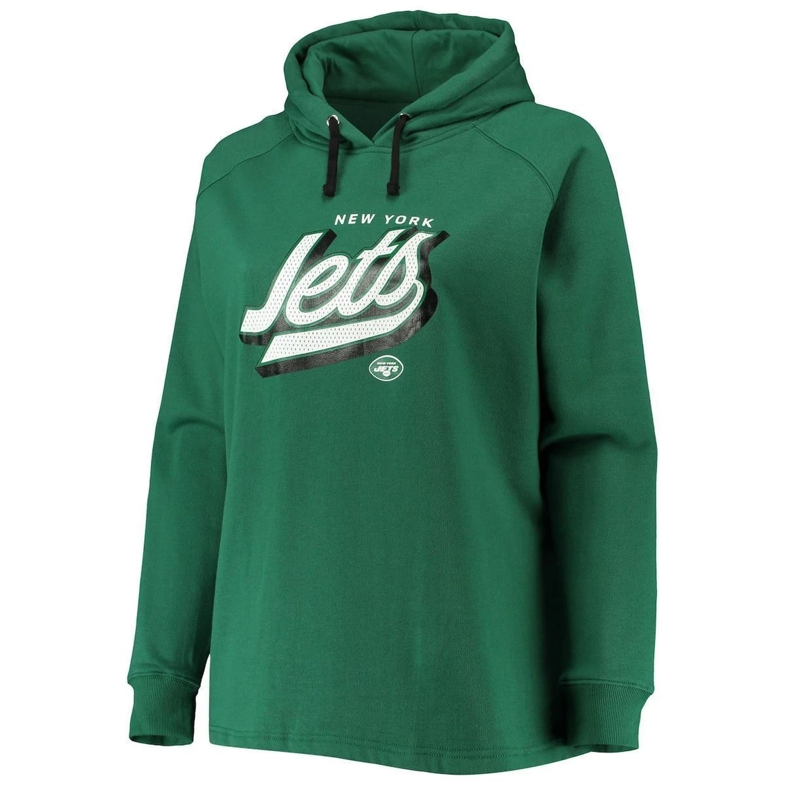 Fanatics Branded Women's Green New York Jets Plus Size First Contact Raglan Pullover Hoodie - Image 3