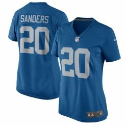 Nike Women's Barry Sanders Blue Detroit Lions 2017 Throwback Retired Player Game Jersey