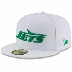 New Era Men's White New York Jets Throwback Logo Omaha 59FIFTY Fitted Hat