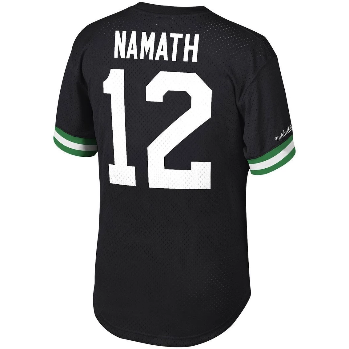 Mitchell & Ness Men's Joe Namath Black New York Jets Retired Player Name & Number Mesh Top - Image 4