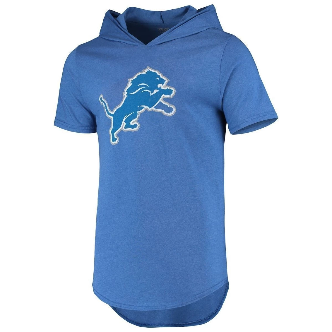 Majestic Threads Men's Threads Blue Detroit Lions Primary Logo Tri-Blend Hoodie T-Shirt - Image 3