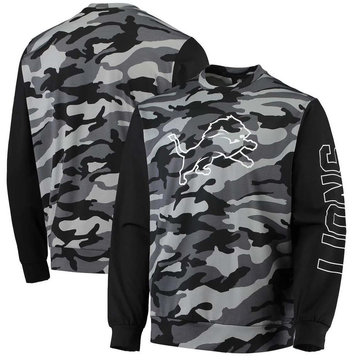 FOCO Men's Black Detroit Lions Camo Long Sleeve T-Shirt