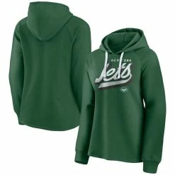 Fanatics Branded Women's Green New York Jets First Contact Raglan Pullover Hoodie