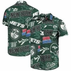 FOCO Men's Green New York Jets Thematic Button-Up Shirt