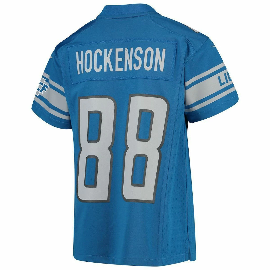 Nike Youth T.J. Hockenson Blue Detroit Lions Game Jersey - Image 4