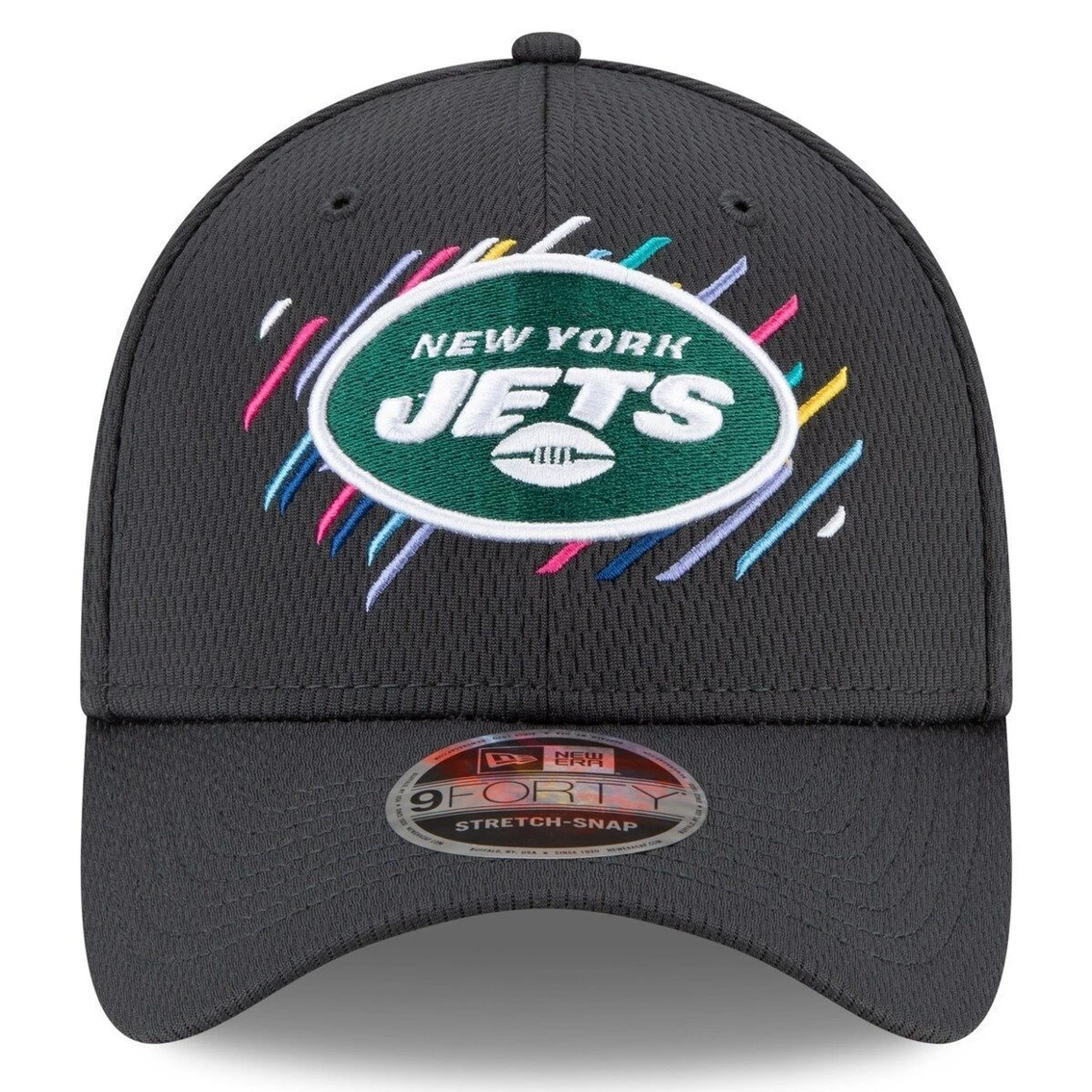 New Era Men's Charcoal New York Jets 2021 NFL Crucial Catch 9FORTY Adjustable Hat - Image 3