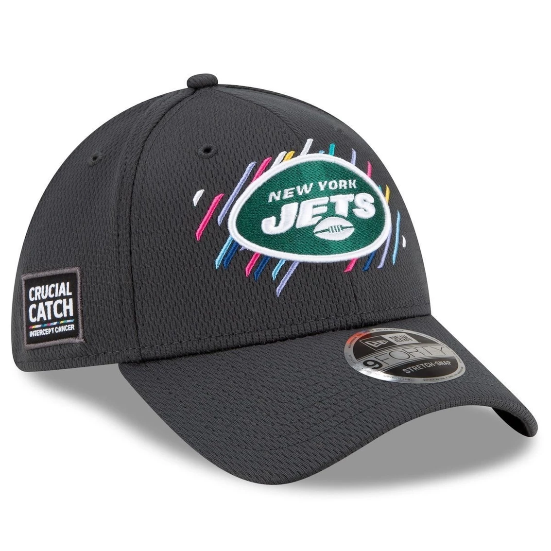New Era Men's Charcoal New York Jets 2021 NFL Crucial Catch 9FORTY Adjustable Hat - Image 4