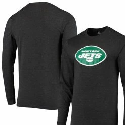 Starter Men's Heathered Black New York Jets Halftime Long Sleeve T-Shirt