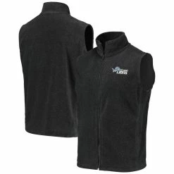 Dunbrooke Men's Gray Detroit Lions Houston Fleece Full-Zip Vest