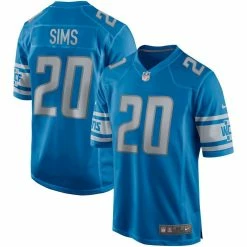 Nike Men's Billy Sims Blue Detroit Lions Game Retired Player Jersey