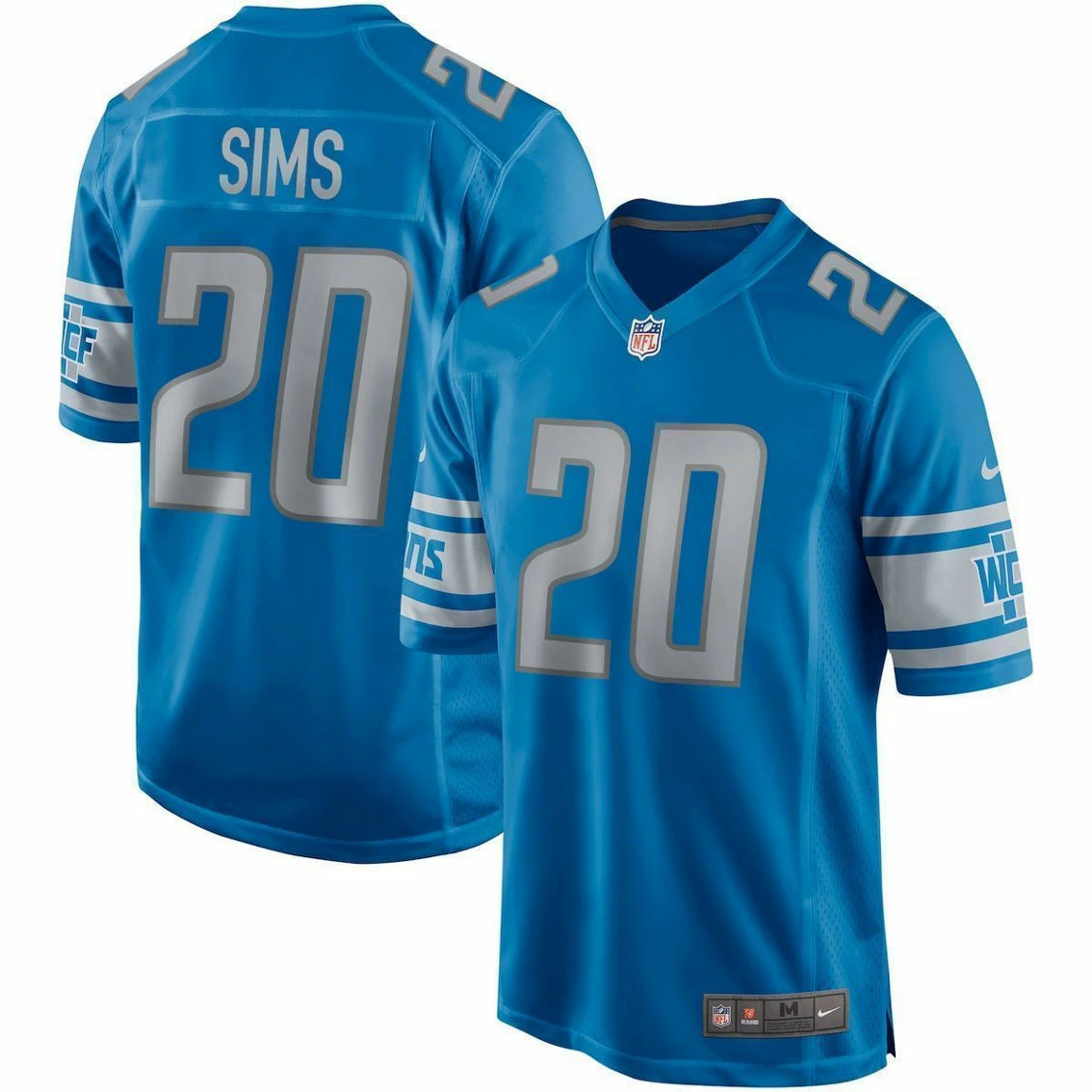 Nike Men's Billy Sims Blue Detroit Lions Game Retired Player Jersey