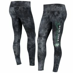Concepts Sport Women's Black New York Jets Burst Tie Dye Leggings