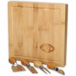 The Memory Company New York Jets Bamboo Cutting & Serving Board With Utensils Set
