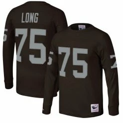 Mitchell & Ness Men's Howie Long Black Los Angeles Raiders Throwback Retired Player Name & Number Long Sleeve Top