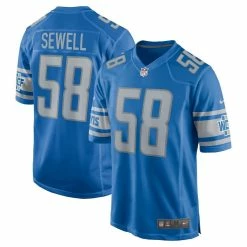 Nike Men's Penei Sewell Blue Detroit Lions Game Jersey