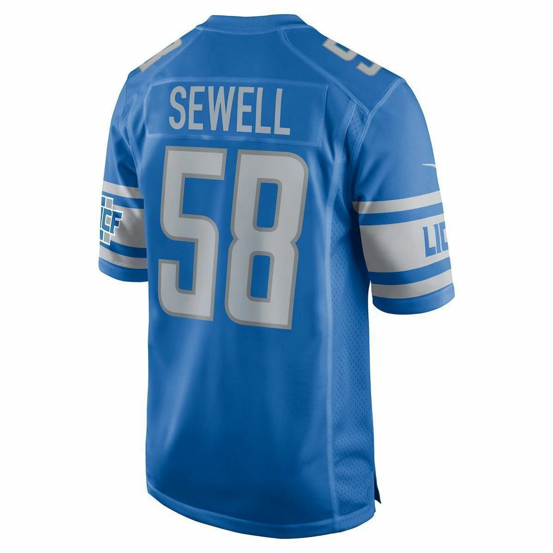 Nike Men's Penei Sewell Blue Detroit Lions Game Jersey - Image 4