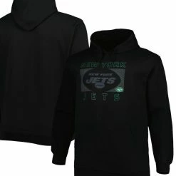 Fanatics Branded Men's Black New York Jets Big & Tall Pop Of Color Pullover Hoodie