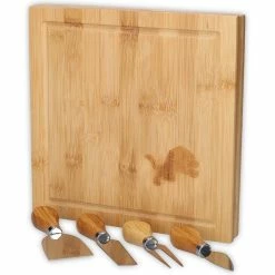 The Memory Company Detroit Lions Bamboo Cutting & Serving Board With Utensils Set