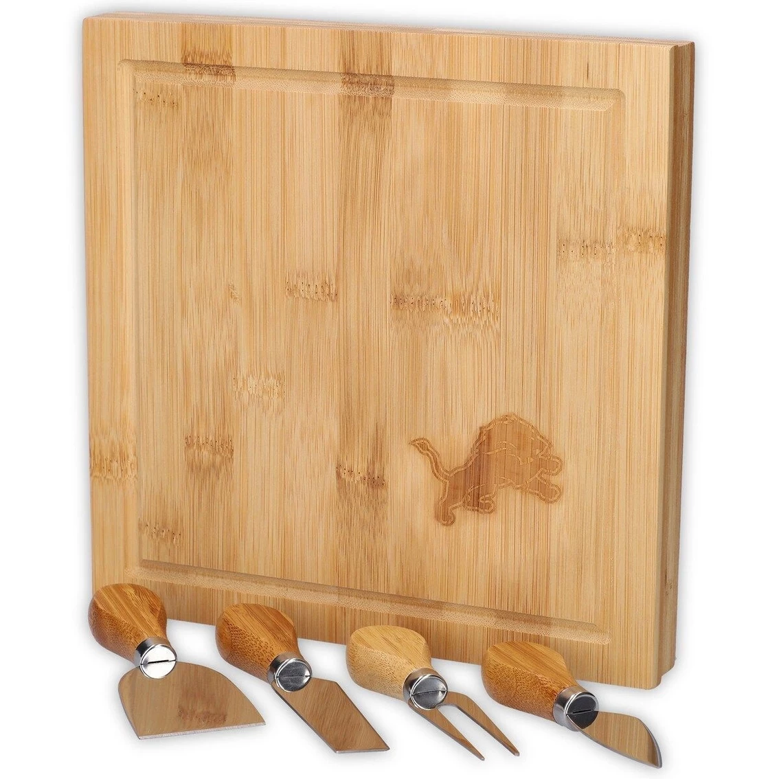 The Memory Company Detroit Lions Bamboo Cutting & Serving Board With Utensils Set