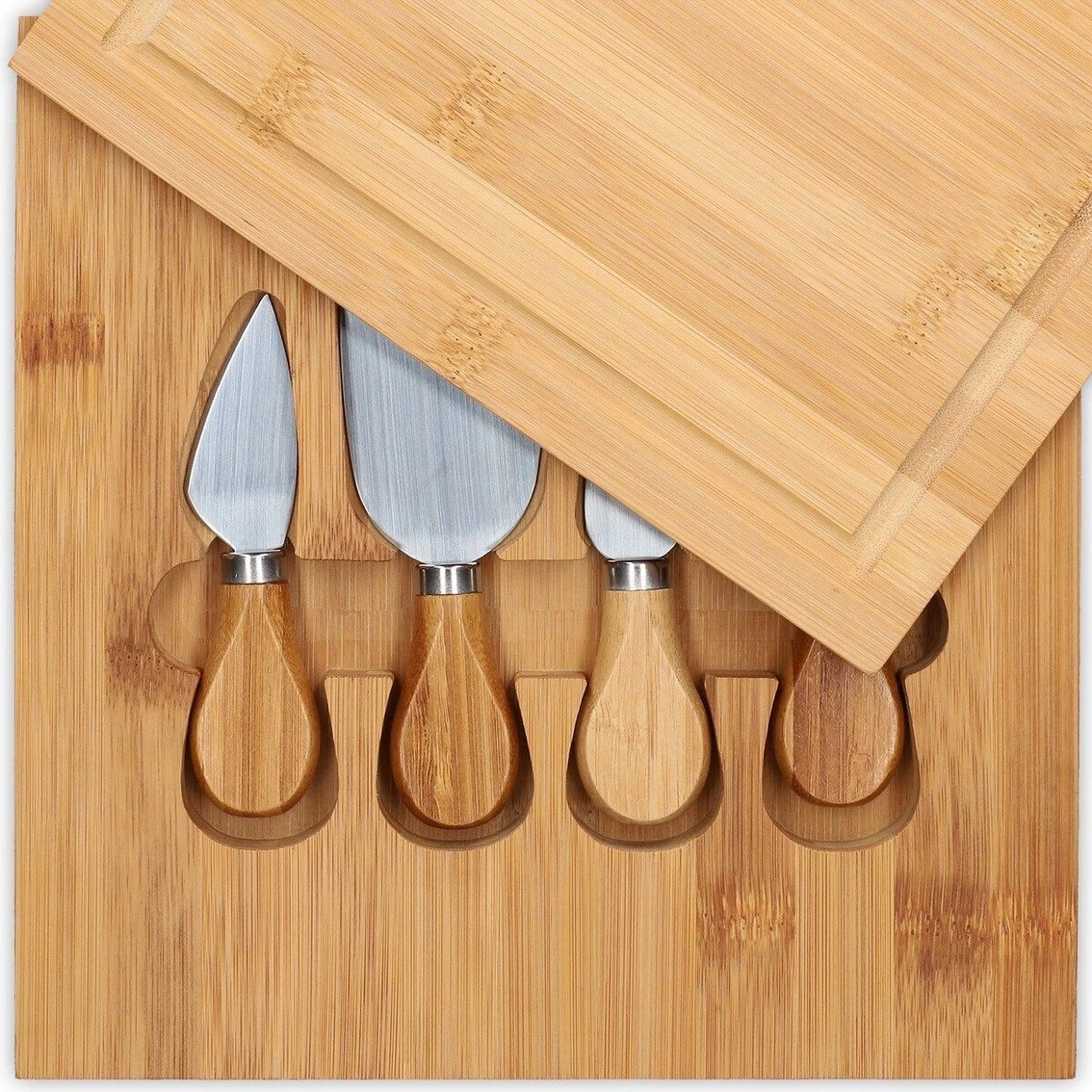 The Memory Company Detroit Lions Bamboo Cutting & Serving Board With Utensils Set - Image 3
