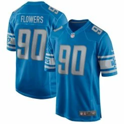 Nike Men's Trey Flowers Blue Detroit Lions Game Jersey